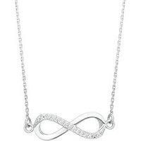 H. Samuel Silver Cubic Zirconia Infinity Pendant 18"