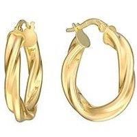 H. Samuel 9Ct Yellow Gold 15Mm Twist Hoop Earrings