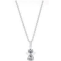 H. Samuel Childrens Silver Cubic Zirconia Angel Pendant 14"