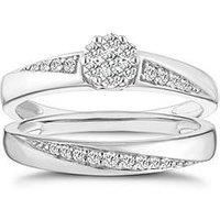 Ernest Jones 9Ct White Gold 0.30Ct Total Diamond Brilliant Cut Bridal Set
