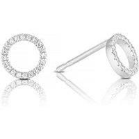 Ernest Jones 9Ct White Gold Diamond Circle Stud Earrings