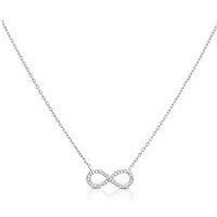 Ernest Jones 9Ct White Gold Diamond Infinity Necklace