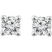 Ernest Jones 9Ct White Gold 0.15Ct Diamond Solitaire La Pousette Earrings