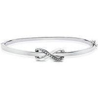 Ernest Jones Silver 0.10Ct Infinity Diamond Bangle