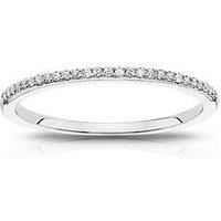 Ernest Jones 9Ct White Gold Diamond Pave Band Ring