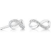 Ernest Jones Silver Infinity Diamond Stud Earrings