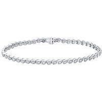 Ernest Jones 9Ct White Gold 0.50Ct Diamond Tennis Bracelet