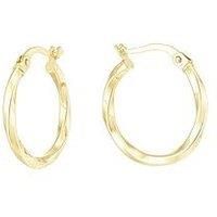 Ernest Jones 9Ct Yellow Gold 15Mm Hoop Earrings