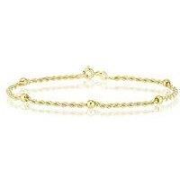 Ernest Jones 9Ct Yellow Gold Rope & Balls Chain Bracelet