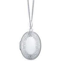 Ernest Jones Sterling Silver 20 Inch Chain Oval Locket