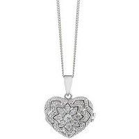 Ernest Jones Silver 18 Inch Cubic Zirconia Vintage Locket