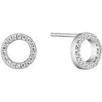 Ernest Jones Silver Cubic Zirconia Open Circle Stud Earrings