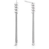 Ernest Jones Sterling Silver Multi Snake Chain Tassel Drop Earrings