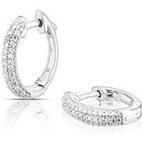 H. Samuel Sterling Silver 0.10Ct Diamond Dome Hoop Earrings