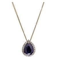 H. Samuel 9Ct Yellow Gold Sapphire And Diamond Pendant