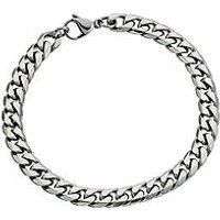 H. Samuel Stainless Steel Bracelet. 8.5" Curb Bracelet