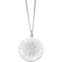 Ernest Jones Sterling Silver Necklace. St Christopher Pendant