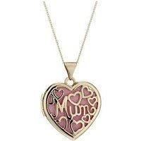 H. Samuel 9Ct Yellow Gold Necklace. 18 Inch Chain With Filigree Mum Locket