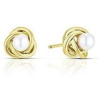 H. Samuel 9Ct Yellow Gold Earrings. Pearl Knot Studs Earrings