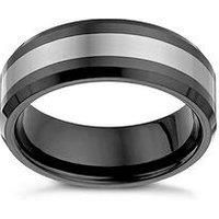 H. Samuel Mens Wedding Band. Tungsten & Black Ceramic Ring