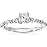 Ernest Jones 18Ct White Gold Engagement Ring. 0.50Ct Diamond Four Claw Solitaire Ring