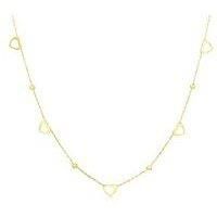 H. Samuel 9Ct Yellow Gold Necklace. Open Heart & Bead Detail Necklace