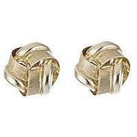 H. Samuel 9Ct Yellow Gold Earrings. Textured Polished Knot Stud 6Mm Earrings.