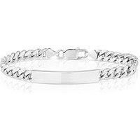 Ernest Jones Silver Id Curb Bracelet 8"