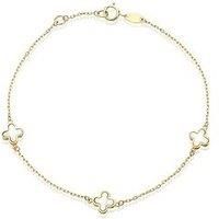 H. Samuel 9Ct Yellow Gold Mother Of Pearl Petal Bracelet