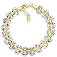 Ernest Jones Silver & Gold Bracelet - 2-Tone