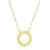 Ernest Jones 9Ct Gold 18" Open Twist Circle Pendant Necklace