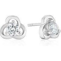 Ernest Jones Sterling Silver Cz Knot Stud Earrings