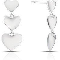 H. Samuel Ss 3 Heart Drop Earrings - One Colour