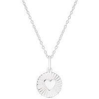 H. Samuel Silver Heart Disc Pendant Necklace