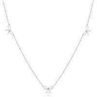 H. Samuel Sterling Silver Cz Bow Necklace