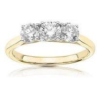 Ernest Jones Engagement Ring 18Ct Gold 1Ct Round Three Stone Diamond Ring