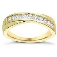 Ernest Jones 9Ct Crossover Eternity 0.33Ct Diamond Ring - Gold