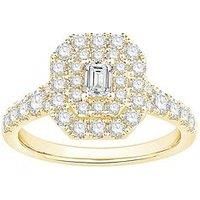 Ernest Jones Engagement Ring 14Ct Yellow Gold Cushion Shaped Halo 1Ct Diamond Ring