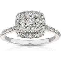 Ernest Jones Engagement Ring Platinum Cushion Shaped Cluster 0.50Ct Diamond Ring