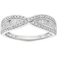 Ernest Jones Engagement Ring Platinum Crossover 0.50Ct Diamond Ring