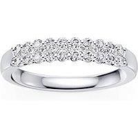 Ernest Jones Platinum Three Row Eternity 0.50Ct Diamond Ring