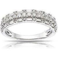 Ernest Jones Platinum Three Row Eternity 0.70Ct Diamond Ring
