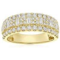 Ernest Jones 14Ct Yellow Gold Three Row Eternity 1Ct Diamond Ring