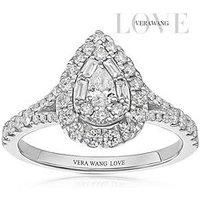 Ernest Jones Engagement Ring Vera Wang Platinum Cluster Pear Shape 0.60Ct Diamond Ring