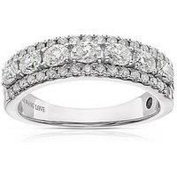 Ernest Jones Vera Wang Platinum Oval Eternity 0.95Ct Diamond Ring