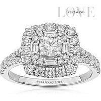 Ernest Jones Engagement Ring Vera Wang Platinum Double Halo Cushion Shape 1Ct Diamond Ring