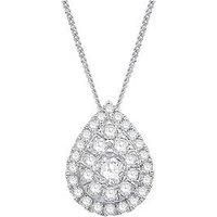 Ernest Jones 050Ct Diamond Cluster Pear Shaped Pendant - Platinum
