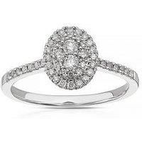 H. Samuel 9Ct White Gold Oval Halo 0.33Ct Diamond Ring