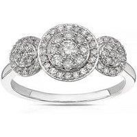 H. Samuel 9Ct Round Trilogy Halo Cluster 040Ct Diamond Ring - White Gold