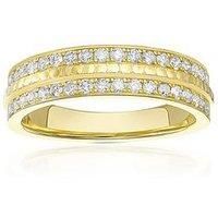 H. Samuel 9Ct Double Row Eternity 0.50Ct Diamond Ring - Gold